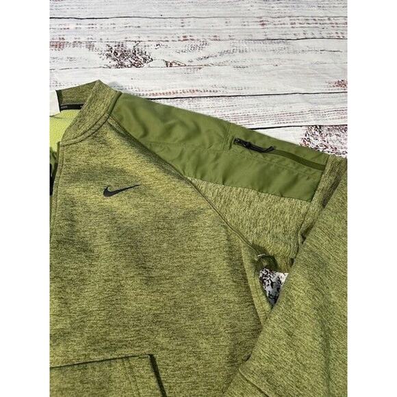 Nike Mens Bomber Jacket Therma Fit Training Full Zip Long Sleeve Green Size XL - Picture 4 of 9